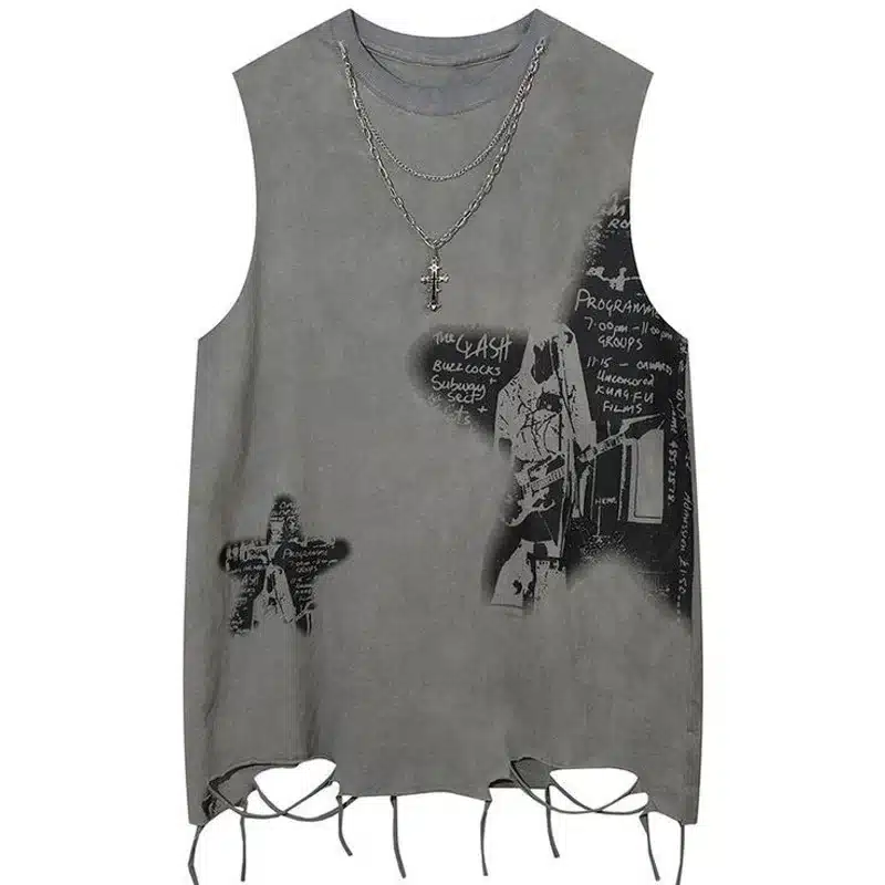 Camiseta con estampado Rock Grunge